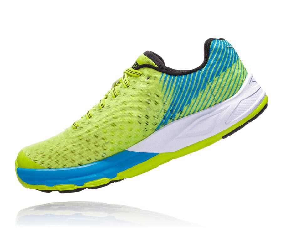 Hoka One One Evo Carbon Rocket Löparskor Herr - Gröna/Blå - LOCBX-5362